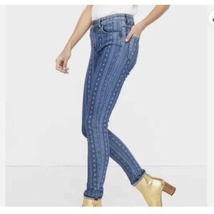 SANDRO Paris Star-print Skinny Mid-rise Jeans In Blue Ladies 34 or US 2